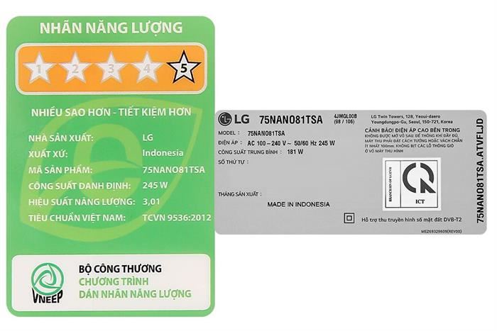 Smart Tivi NanoCell LG 4K 75 Inch 75NANO81TSA